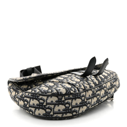 Christian Dior Oblique Mens Saddle Bag Blue 4 of 12