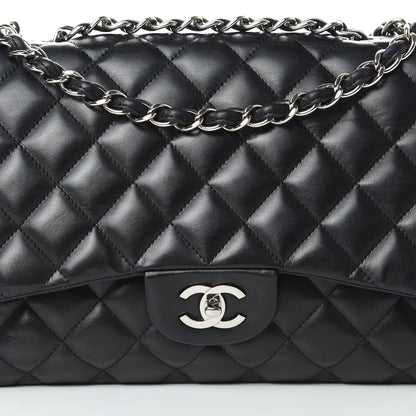 Chanel Lambskin Quilted Jumbo Single Flap Black 9 of 15