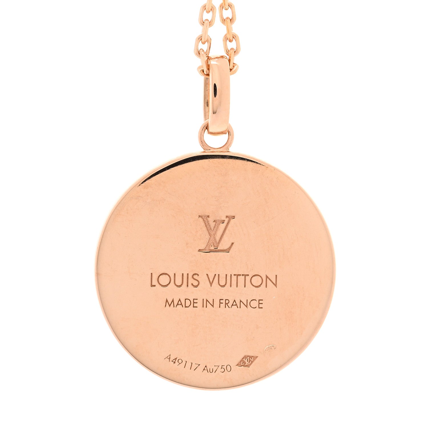 Louis Vuitton 18K Pink Gold Diamond Malachite Color Blossom Extra Large BB Sun Pendant Necklace 4 of 4