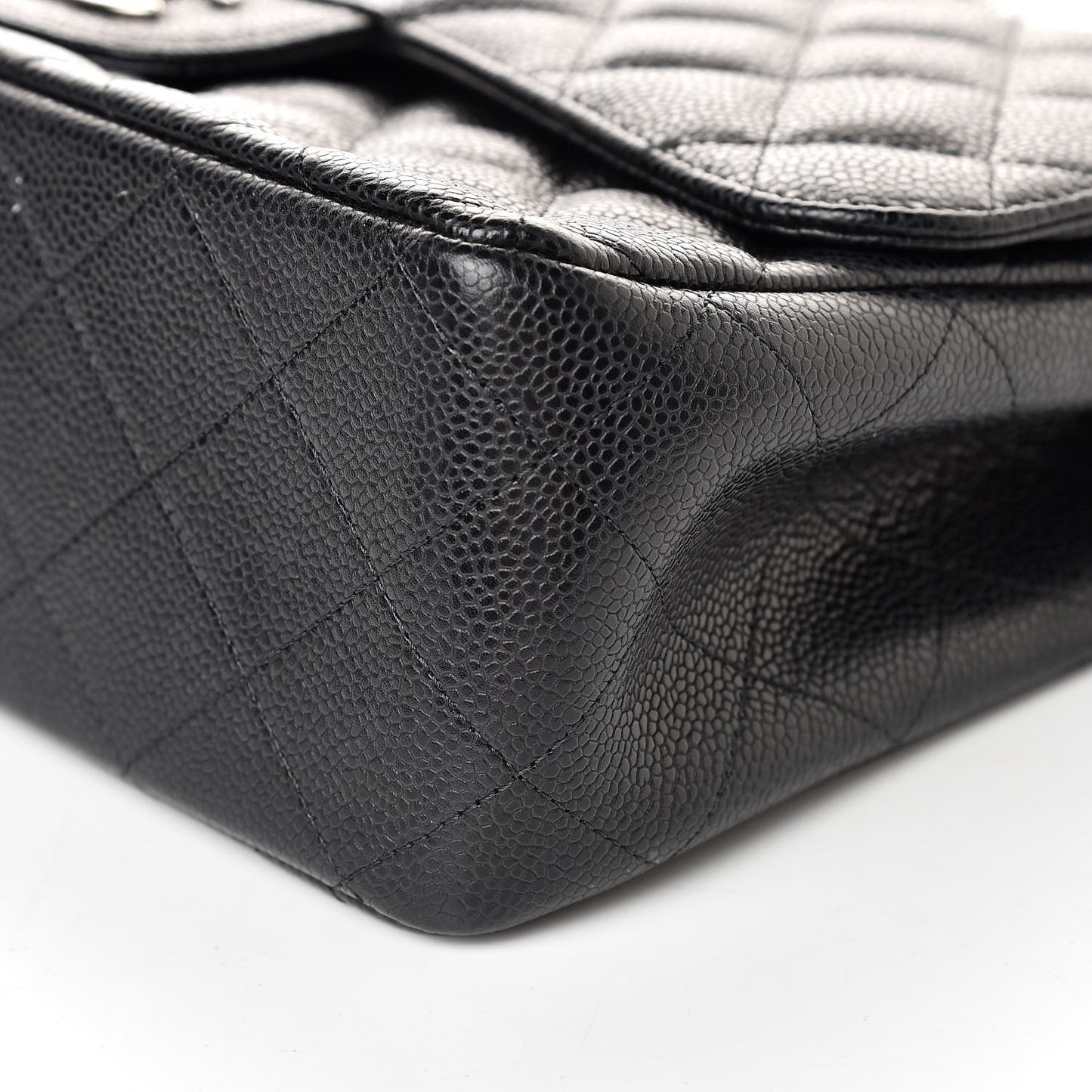 Caviar Quilted Jumbo Double Flap Black