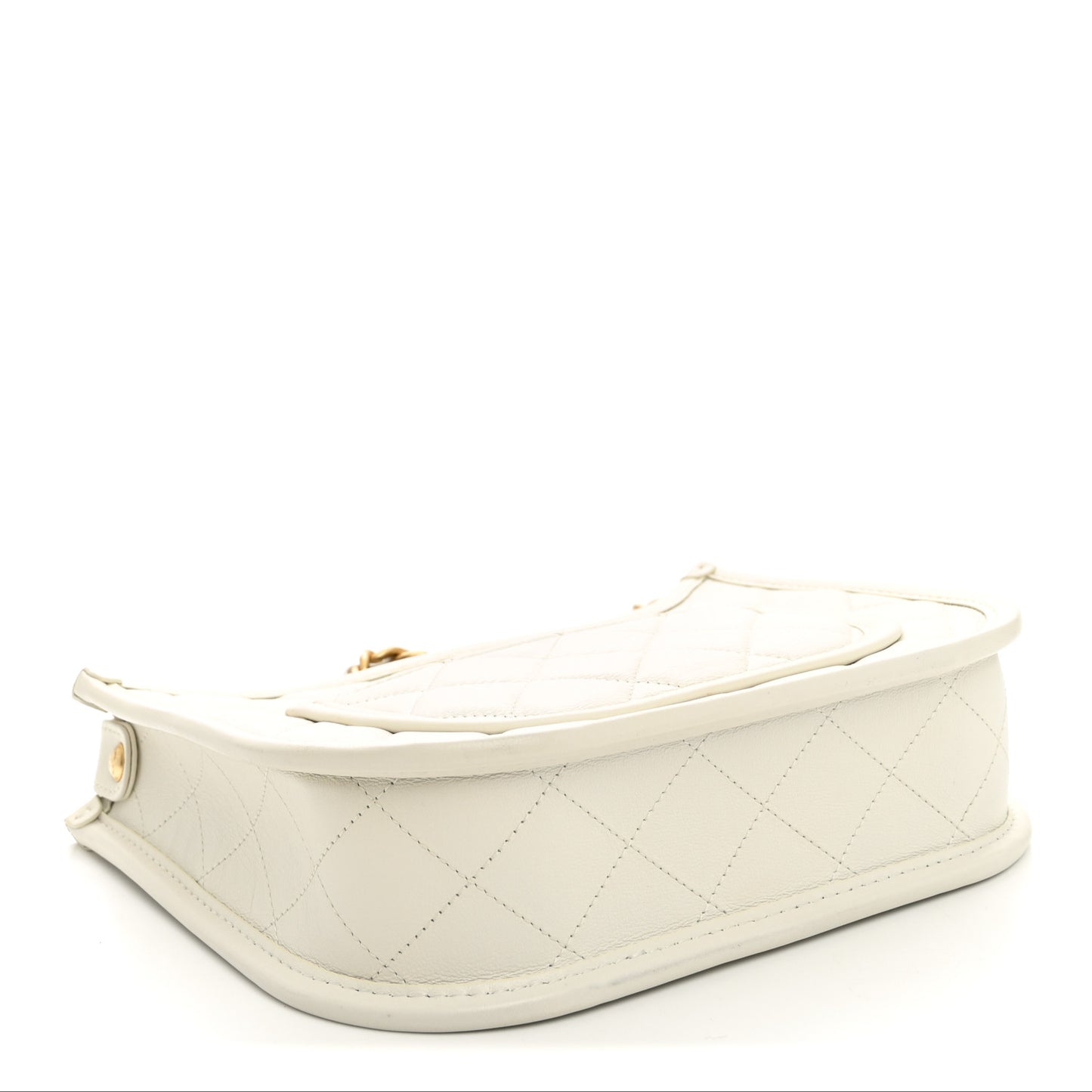 Calfskin Quilted CC Hobo Handbag White