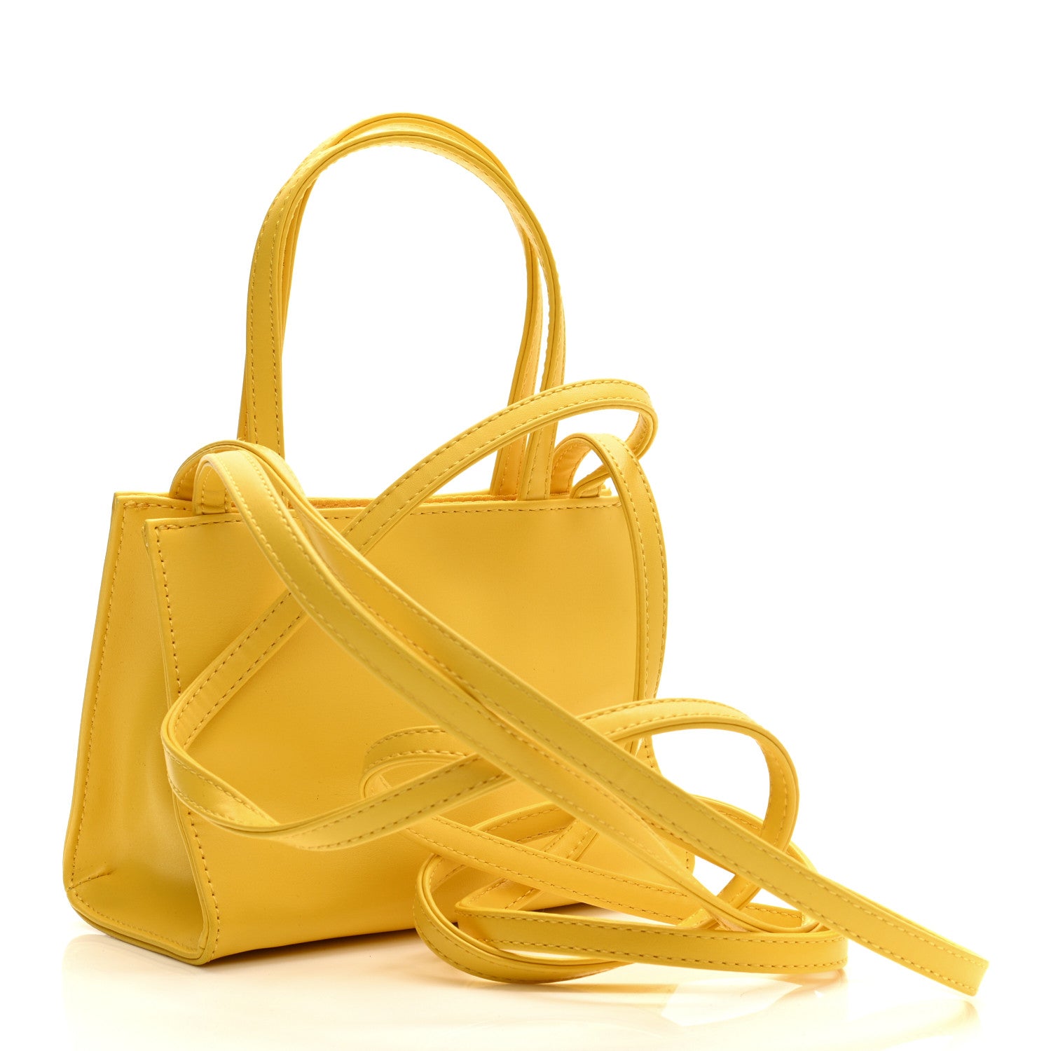 Telfar Vegan Leather Small Shopping Bag Yellow 3 of 10