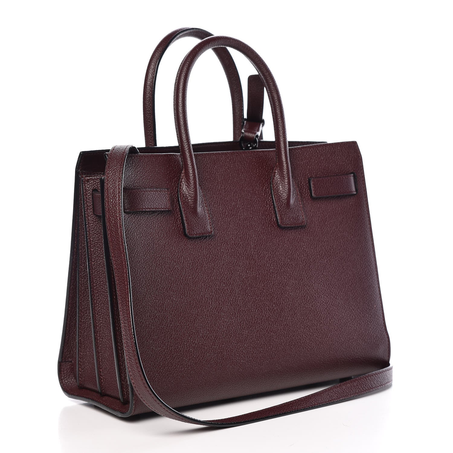 Saint Laurent Grained Calfskin Baby Sac De Jour Amaranto 3 of 9
