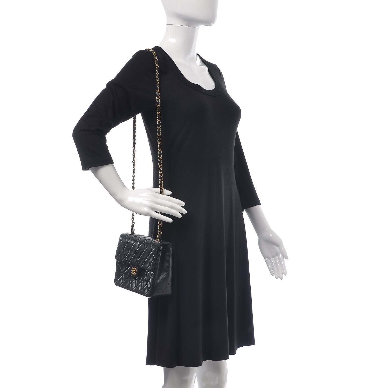Chanel Lambskin Quilted Mini Square Flap Black 2 of 9