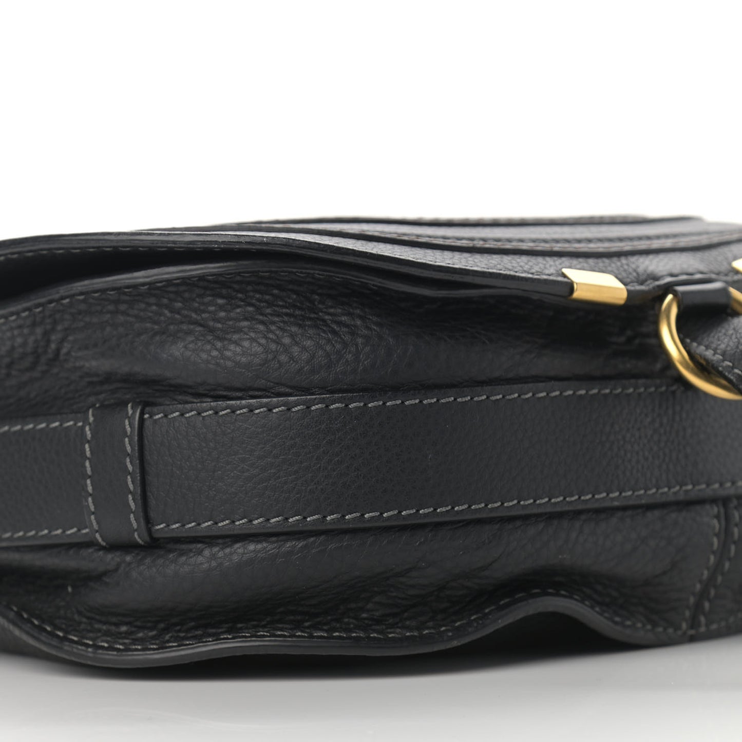 Calfskin Medium Marcie Round Crossbody Bag Black