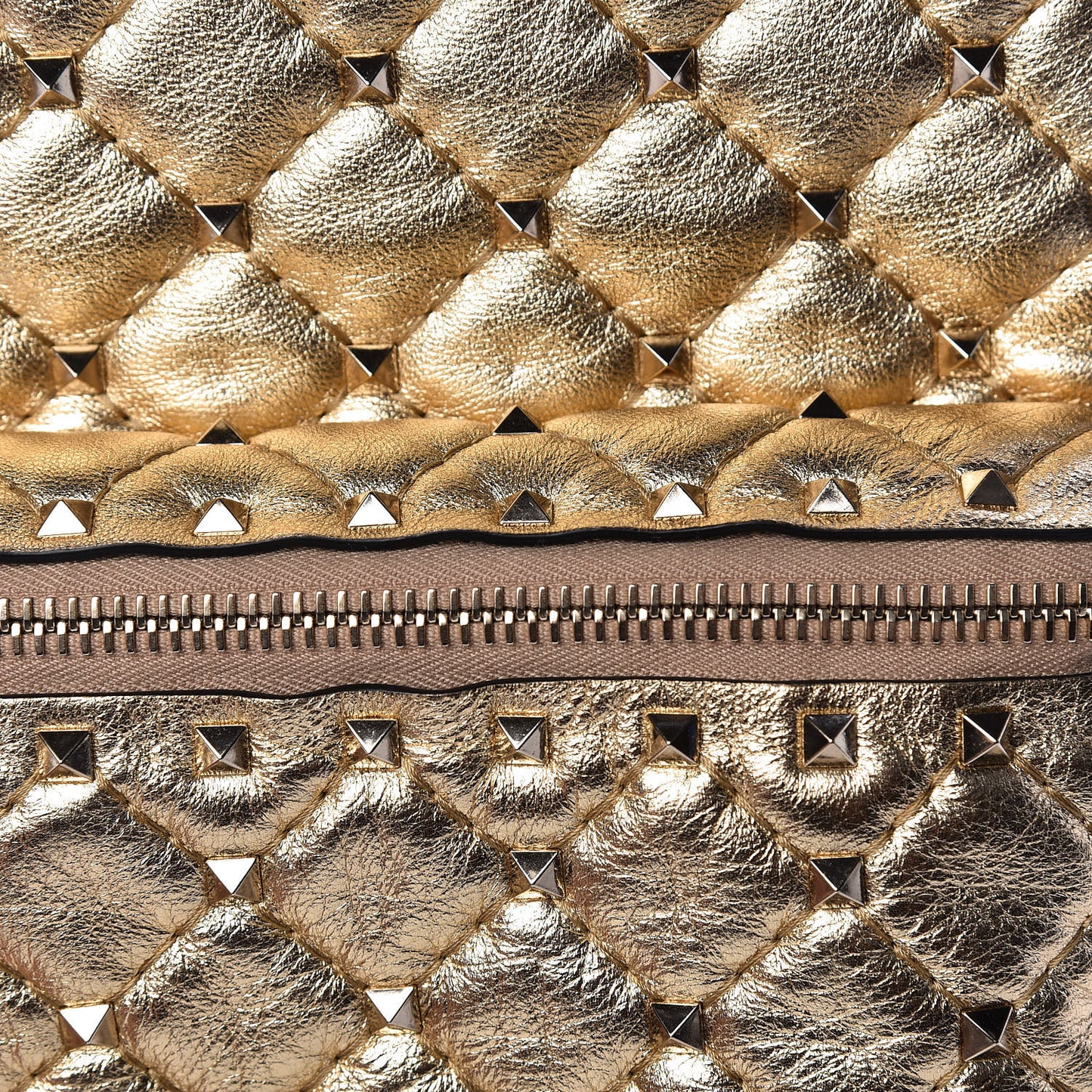 Metallic Lambskin Quilted Mini Rockstud Spike Backpack Mekong
