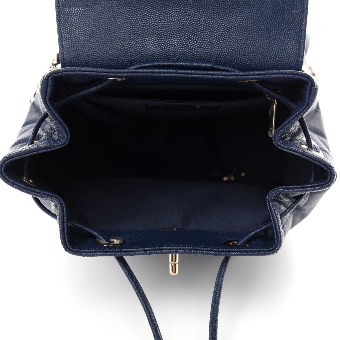 Caviar Quilted Backpack Bag Navy