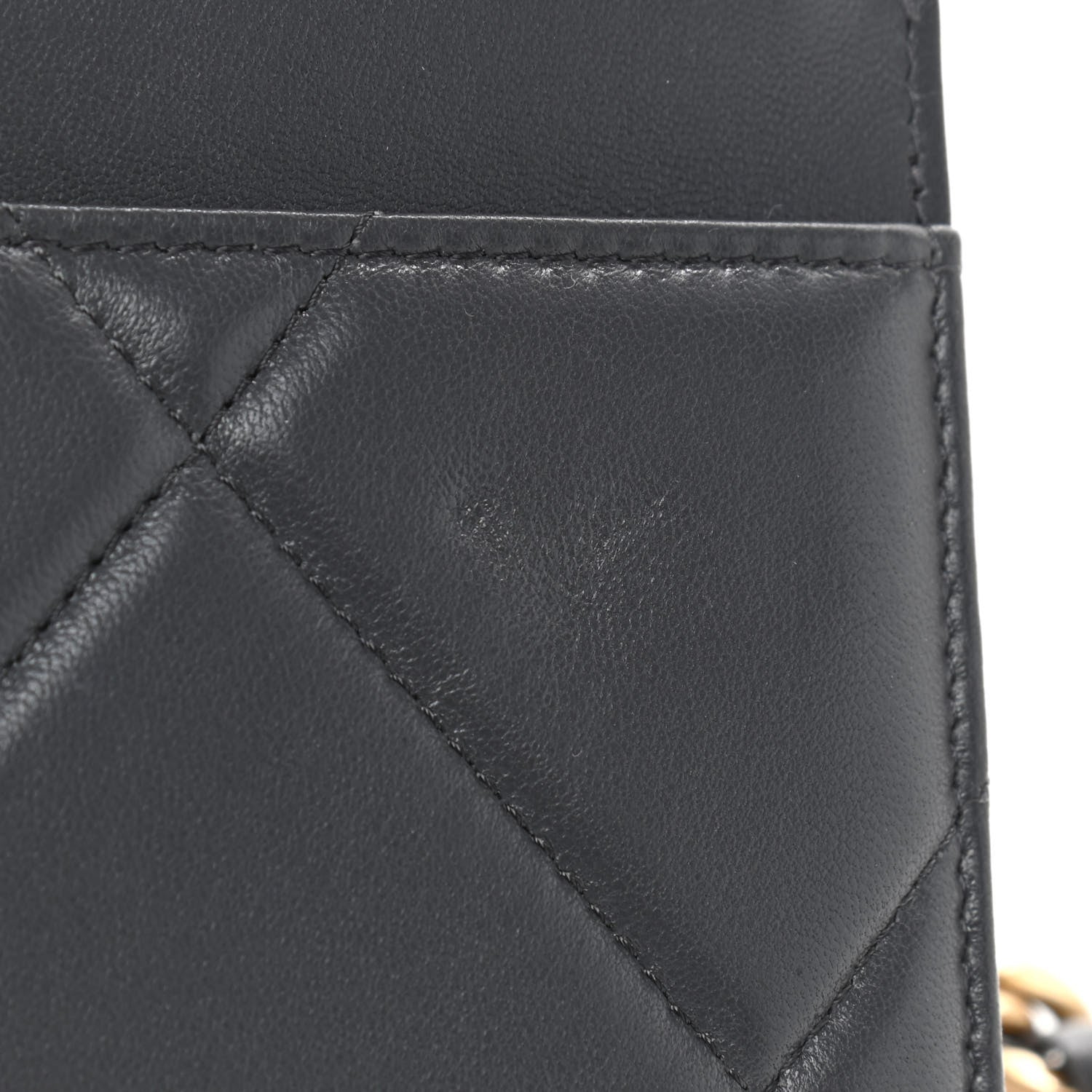 Chanel Lambskin Quilted Chanel 19 Wallet On Chain WOC Dark Grey 9 of 11