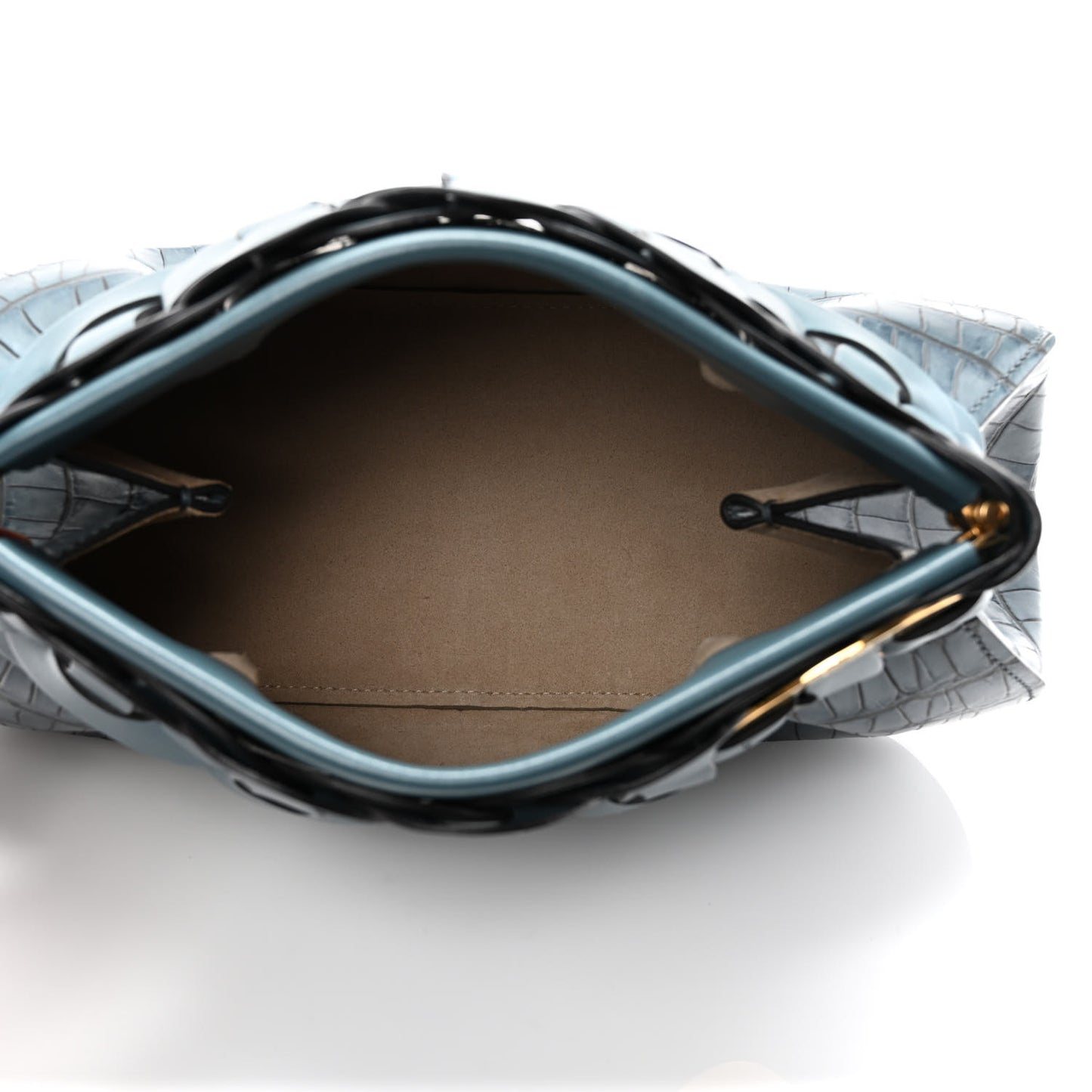 Crocodile Embossed Calfskin Darryl Clutch Mirage Blue