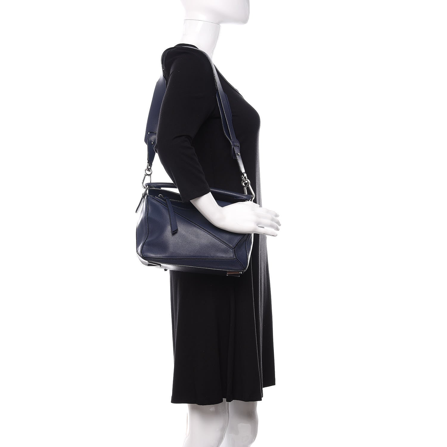 Loewe Calfskin Small Puzzle Bag Marine 2 of 12