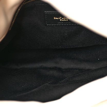 Saint Laurent Lambskin Quilted Small Loulou Puffer Monogram Chain Satchel Blanc Vintage 8 of 19