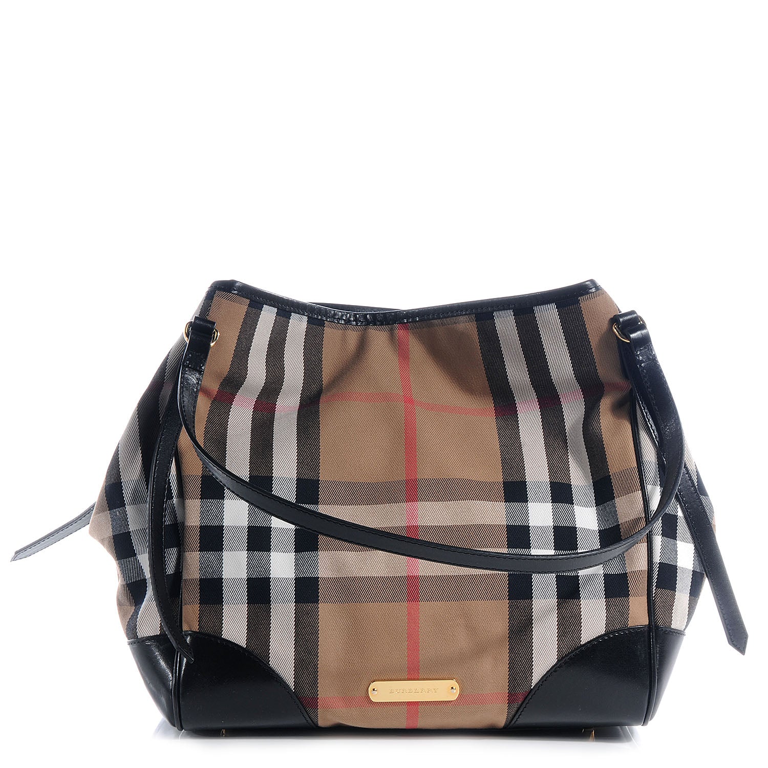 Burberry Bridle Calfskin House Check Medium Canterbury Hobo 1 of 12