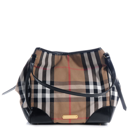 Burberry Bridle Calfskin House Check Medium Canterbury Hobo 1 of 12