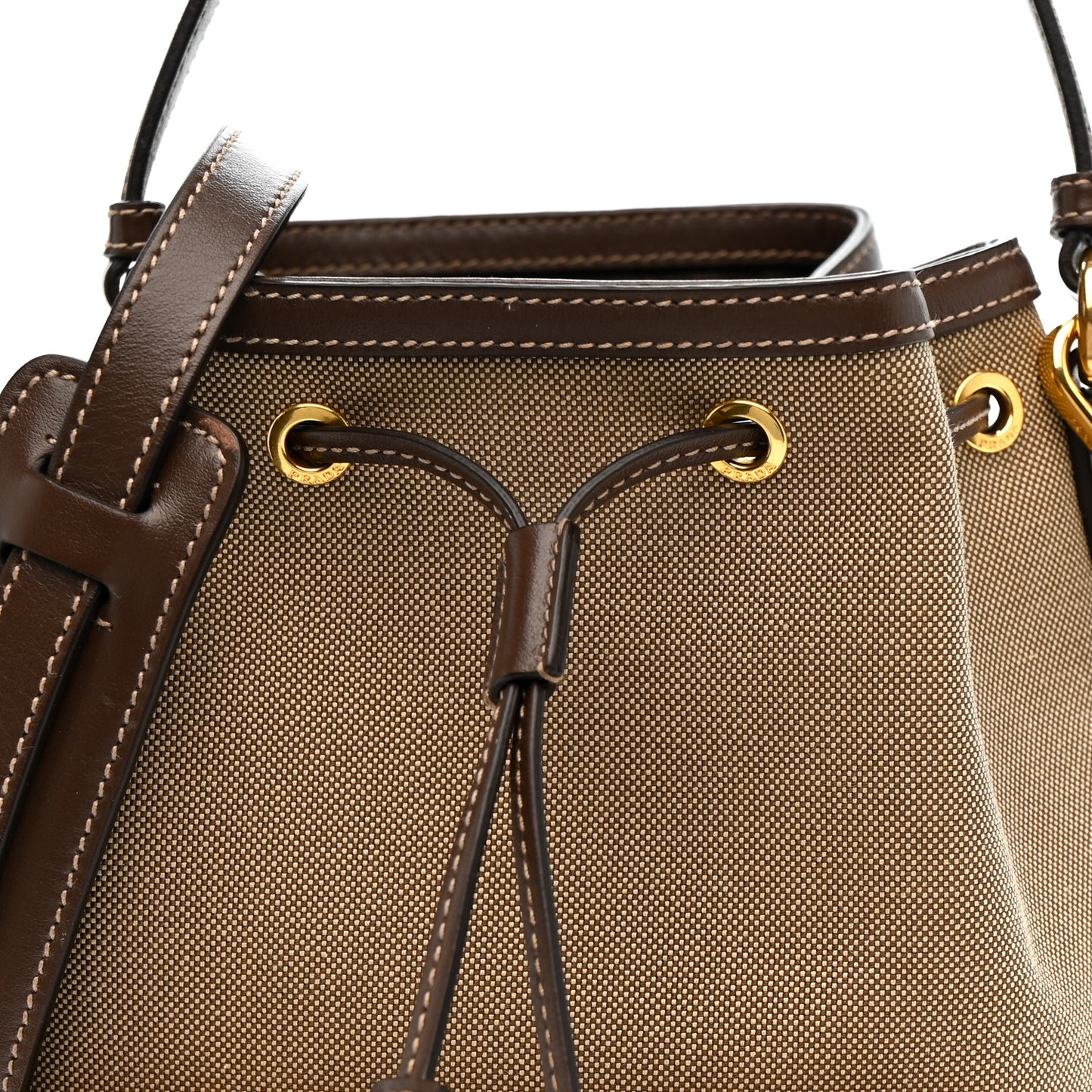 Jacquard Logo Mini Bucket Crossbody Bag Corda Bruciato
