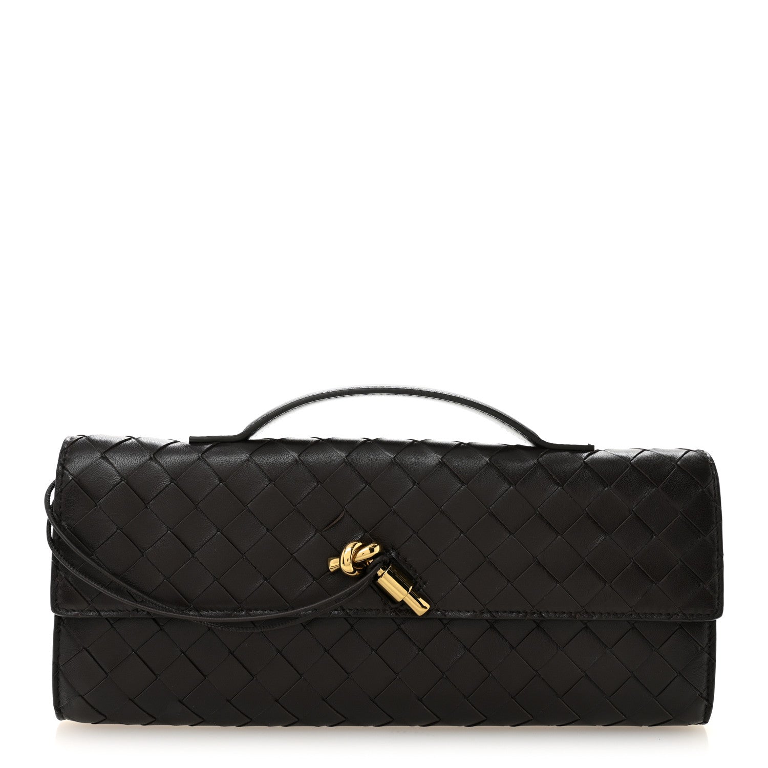 Bottega Veneta Nappa Intrecciato Long Andiamo Top Handle Clutch Fondant 1 of 10