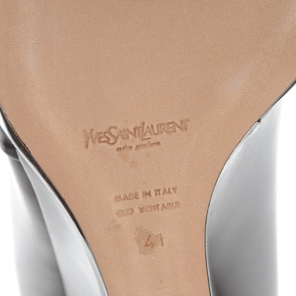 Saint Laurent Calfskin Emma 100 Ankle Strap Peep Toe Wedge 41 Chocolate 7 of 10
