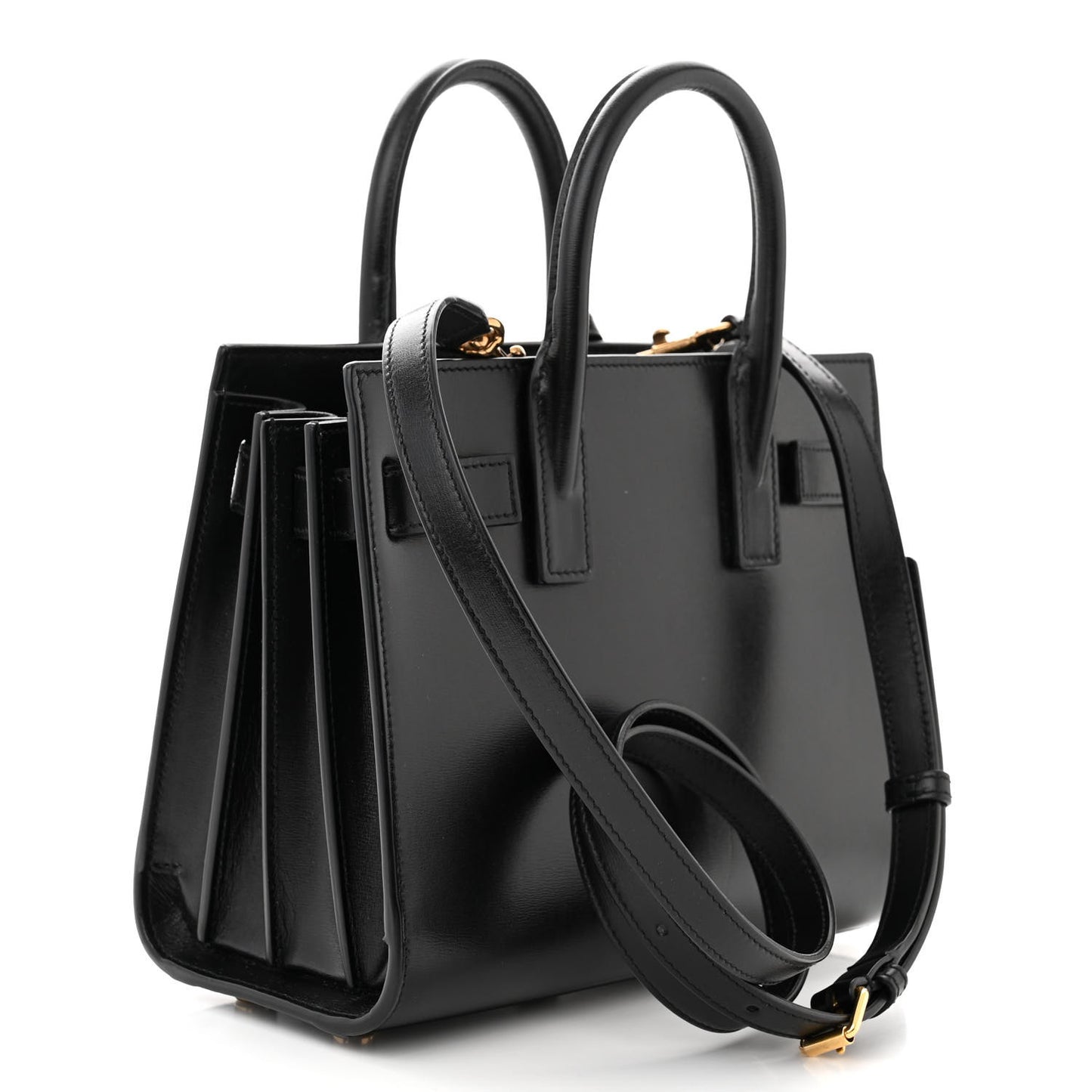 SAINT LAURENT Calfskin Nano Sac De Jour Black