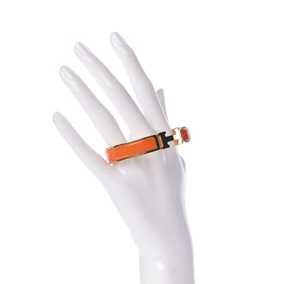 Hermes Enamel Narrow Clic Clac H Bracelet GM Orange 2 of 4