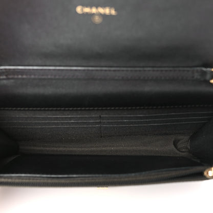 Chanel Metallic Calfskin Quilted 2.55 Reissue Wallet On Chain WOC Grey 5 of 10