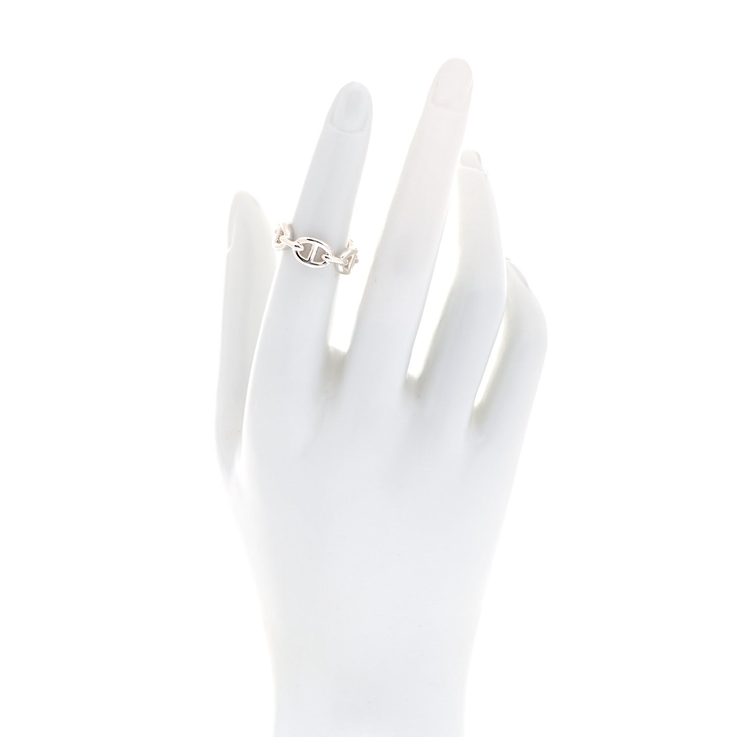 Sterling Silver PM Chaine d'Ancre Enchainee Band Ring 50 5.5