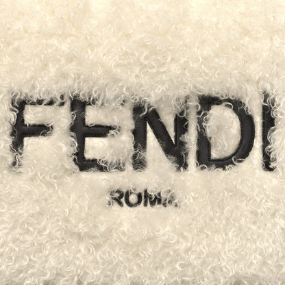 Fendi Mohair Vitello Aura Logo Large Fendi Sunshine Shopper Tote White Ebano 8 of 11