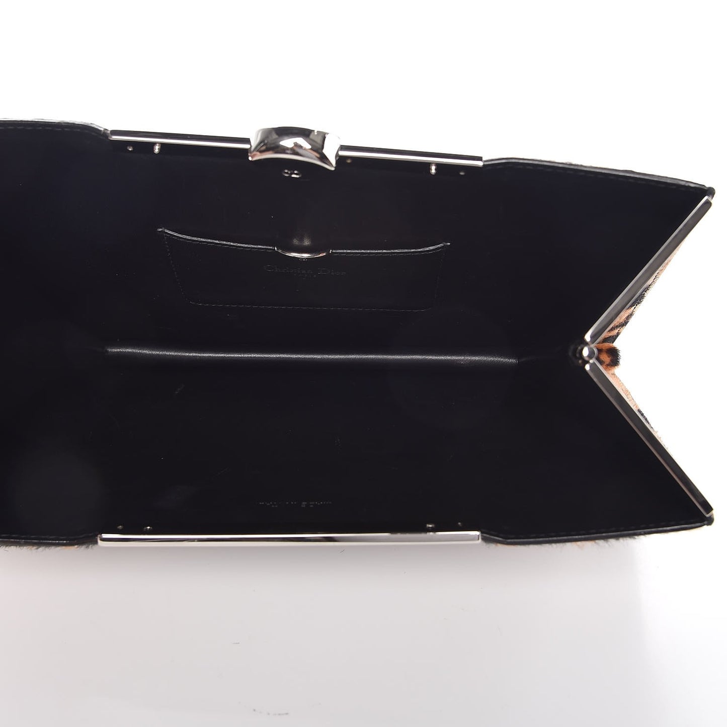 Calfskin Hair Leopard Print Clutch Brown