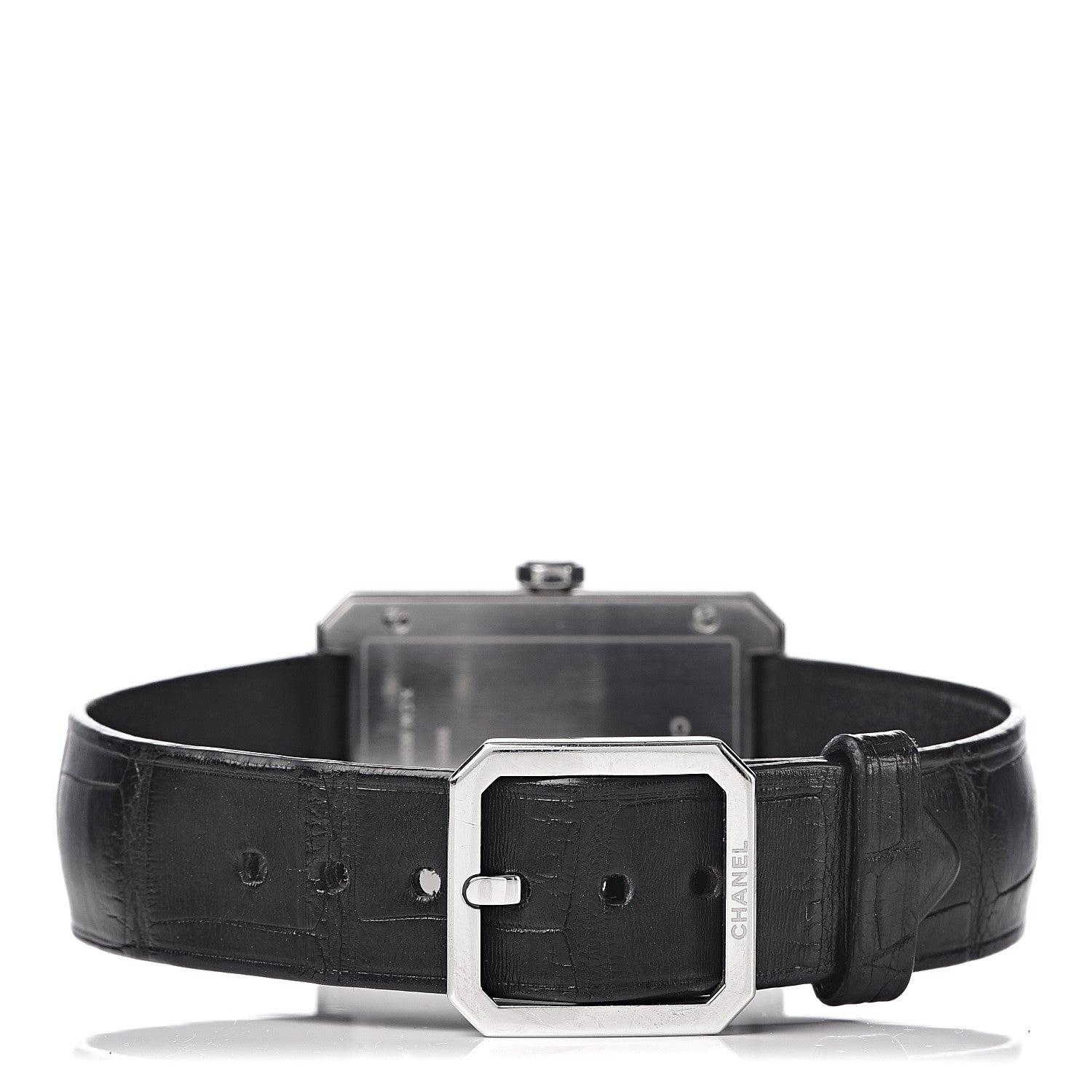 Chanel Stainless Steel Alligator 26mm Boy-Friend Quartz Watch Black 4 of 9