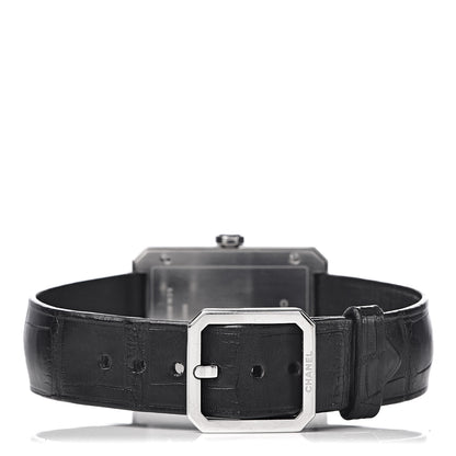 Chanel Stainless Steel Alligator 26mm Boy-Friend Quartz Watch Black 4 of 9