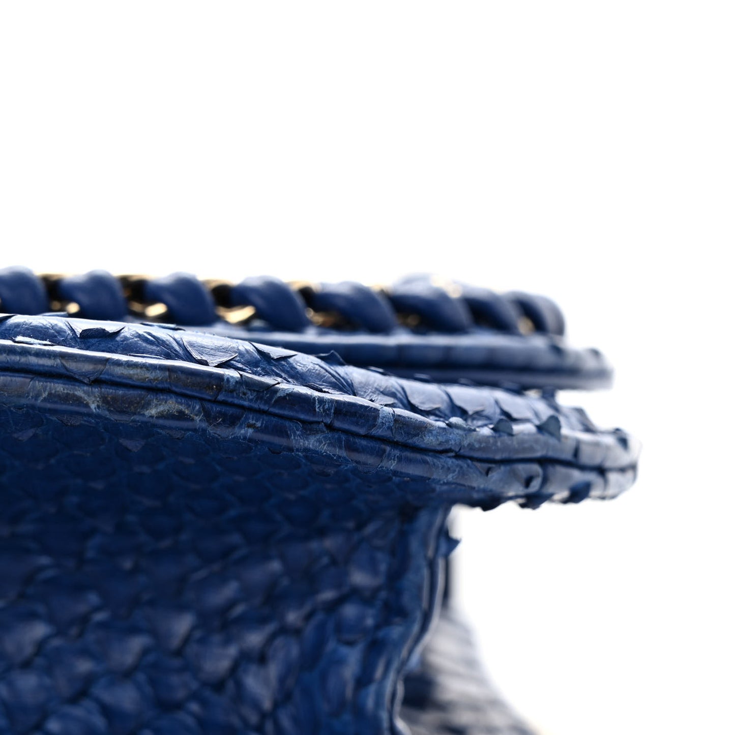 Snakeskin Small Braided Chic Flap Blue