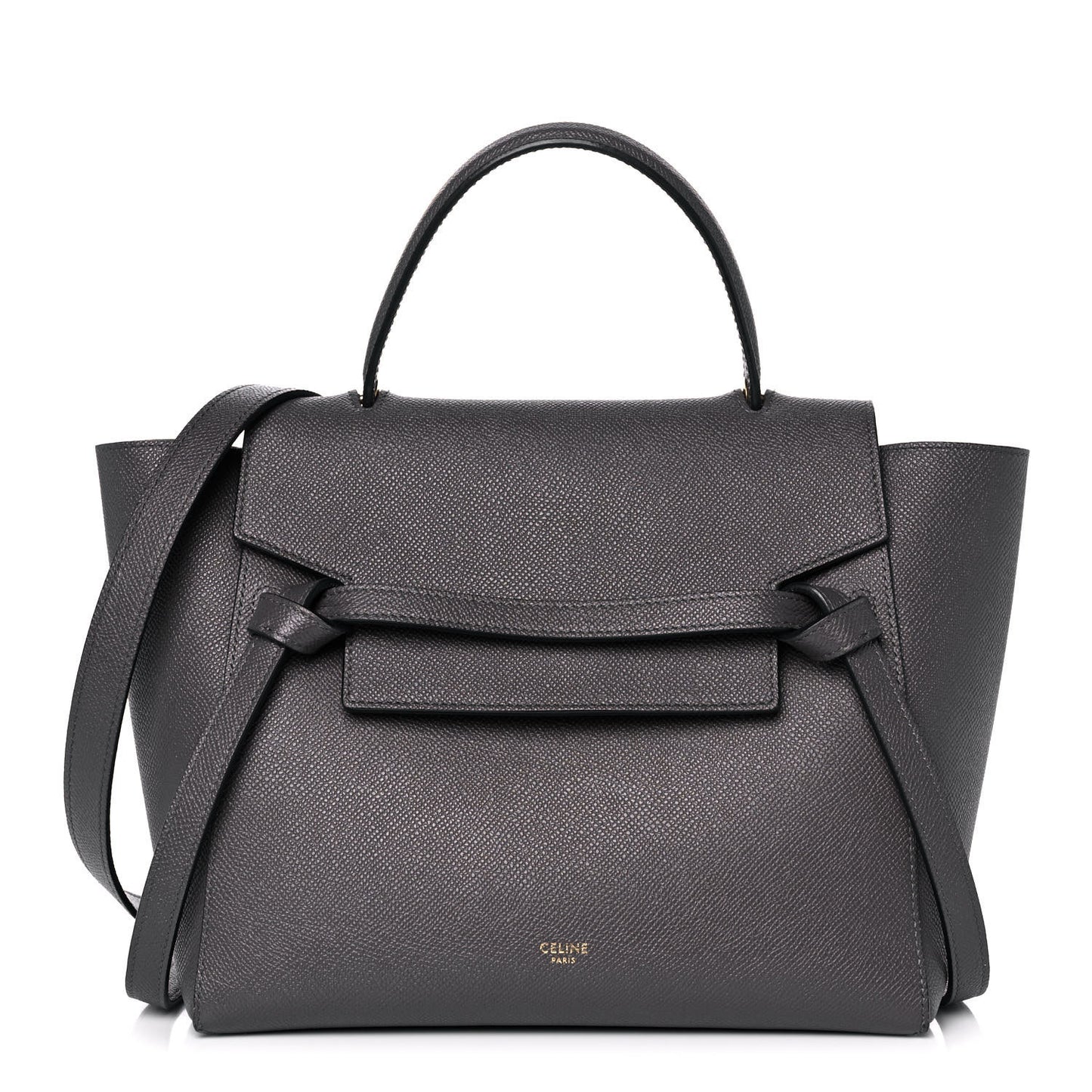 Baby Grained Calfskin Micro Belt Bag Grey