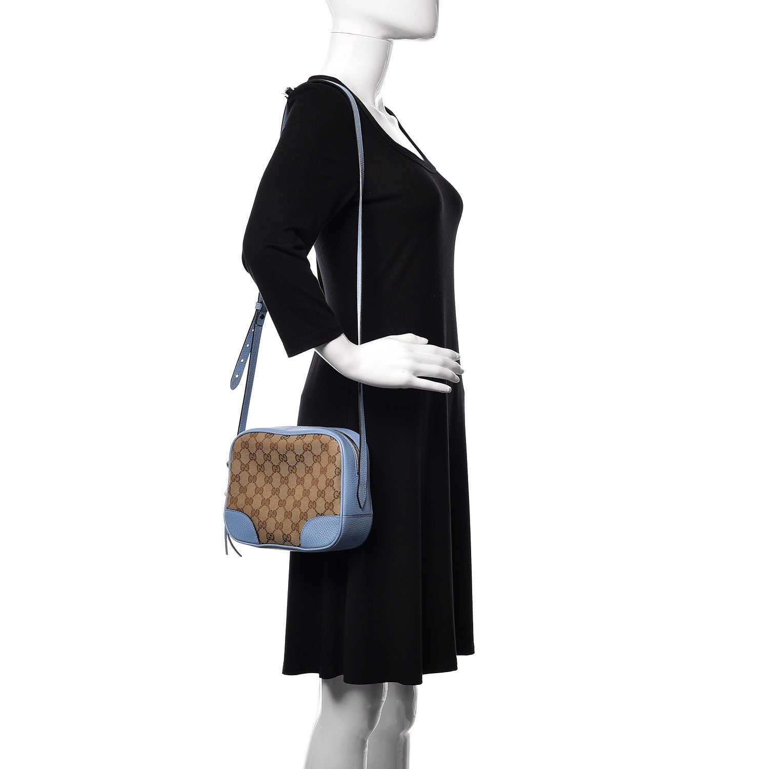 Gucci Monogram Mini Bree Messenger Bag Beige Mineral Blue 2 of 11