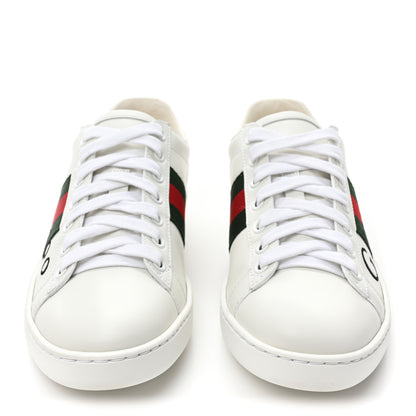 Gucci Calfskin Gucci 100 Womens Ace Sneakers 35 White Hibiscus Red 2 of 11