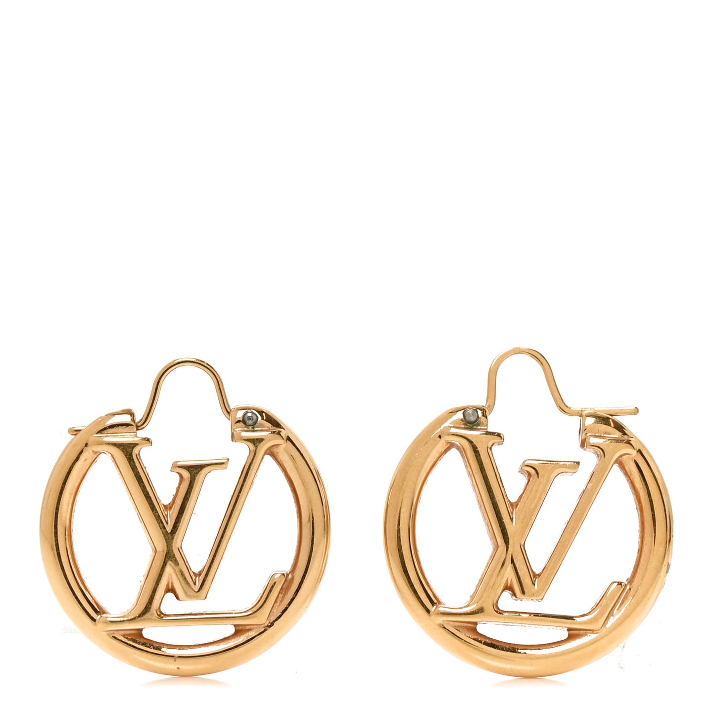 Metal Small Louise Hoop Earrings Gold