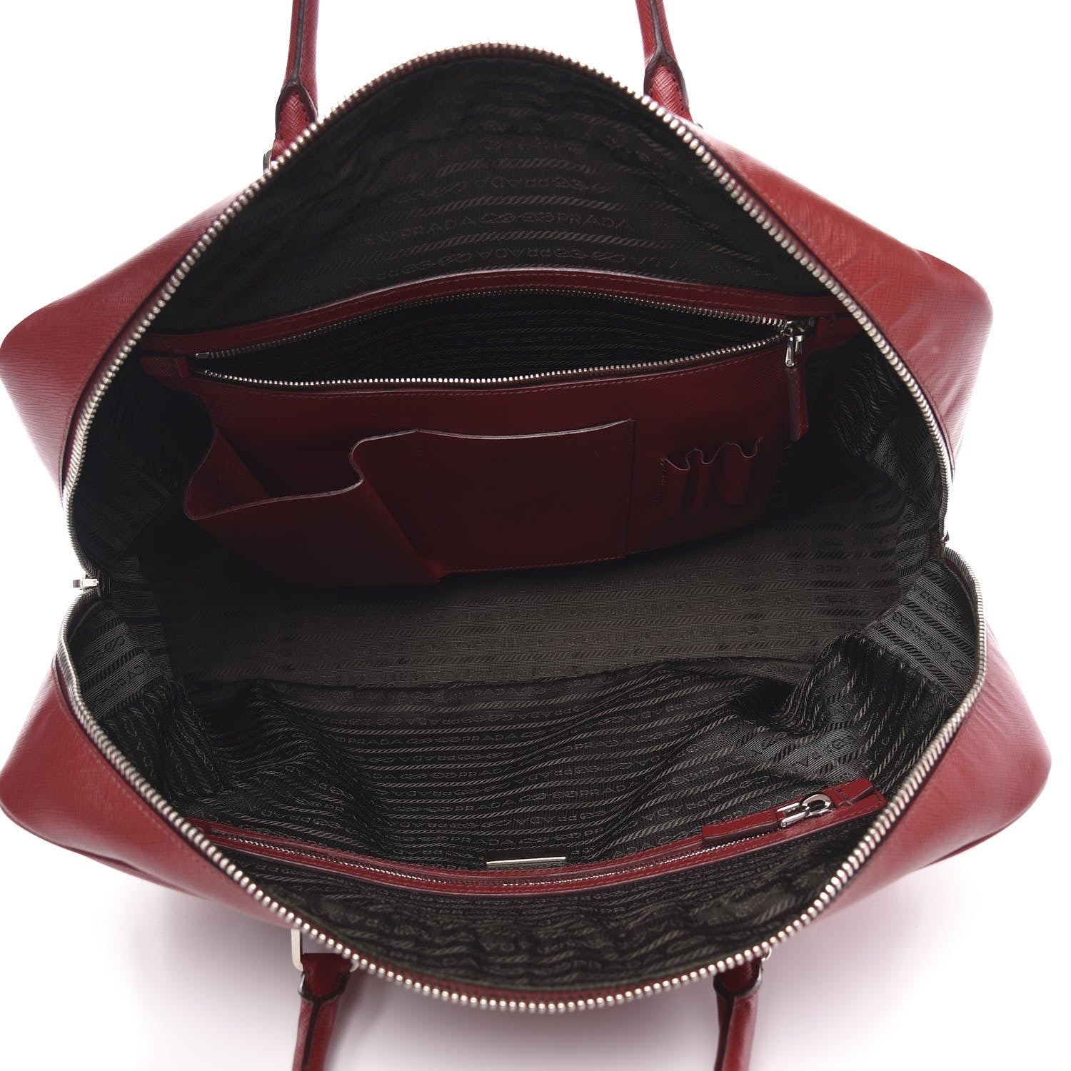 Prada Saffiano Travel Briefcase Rubino 5 of 14