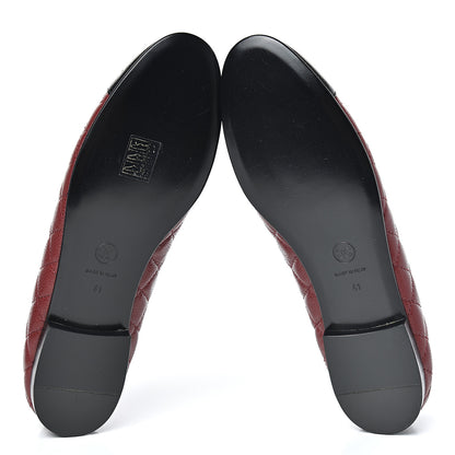 Chanel Caviar Quilted CC Cap Toe Ballerina Flats 41 Black Red 5 of 10