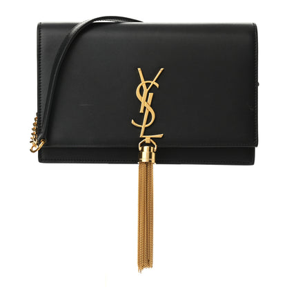 Saint Laurent Smooth Calfskin Classic Monogram Kate Tassel Chain Wallet Black 1 of 10