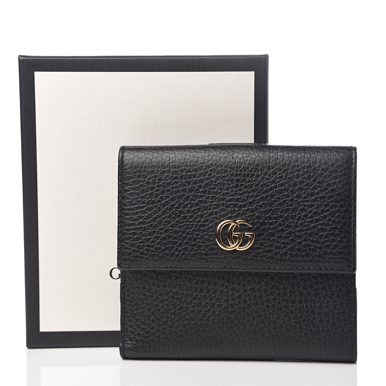 Gucci Dollar Calfskin Double G French Flap Wallet Black 6 of 6