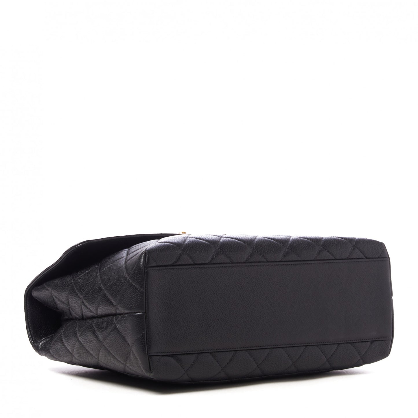 Caviar Quilted Jumbo Kelly Flap Black