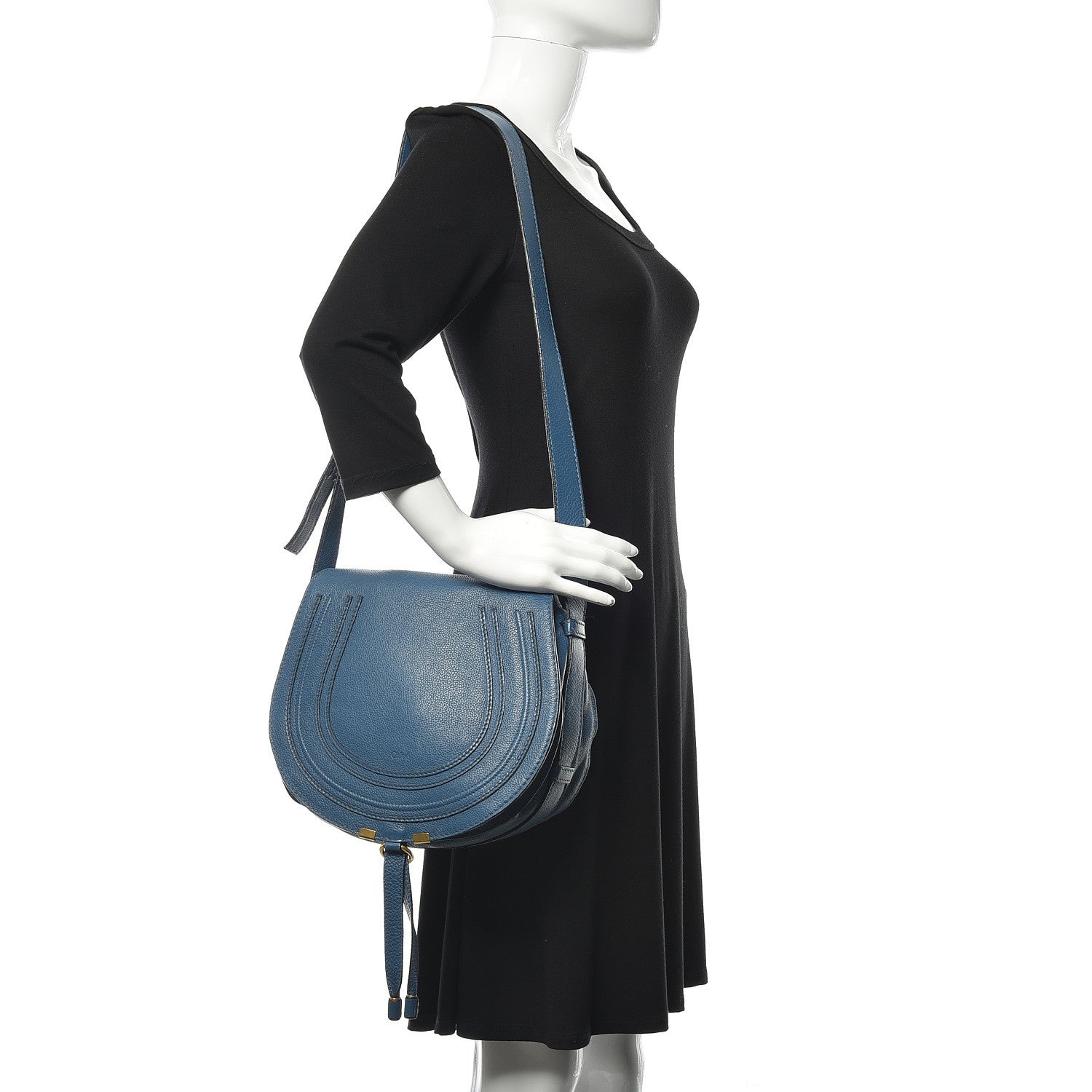 Chloe Calfskin Medium Marcie Round Crossbody Bag Royal Navy 2 of 23