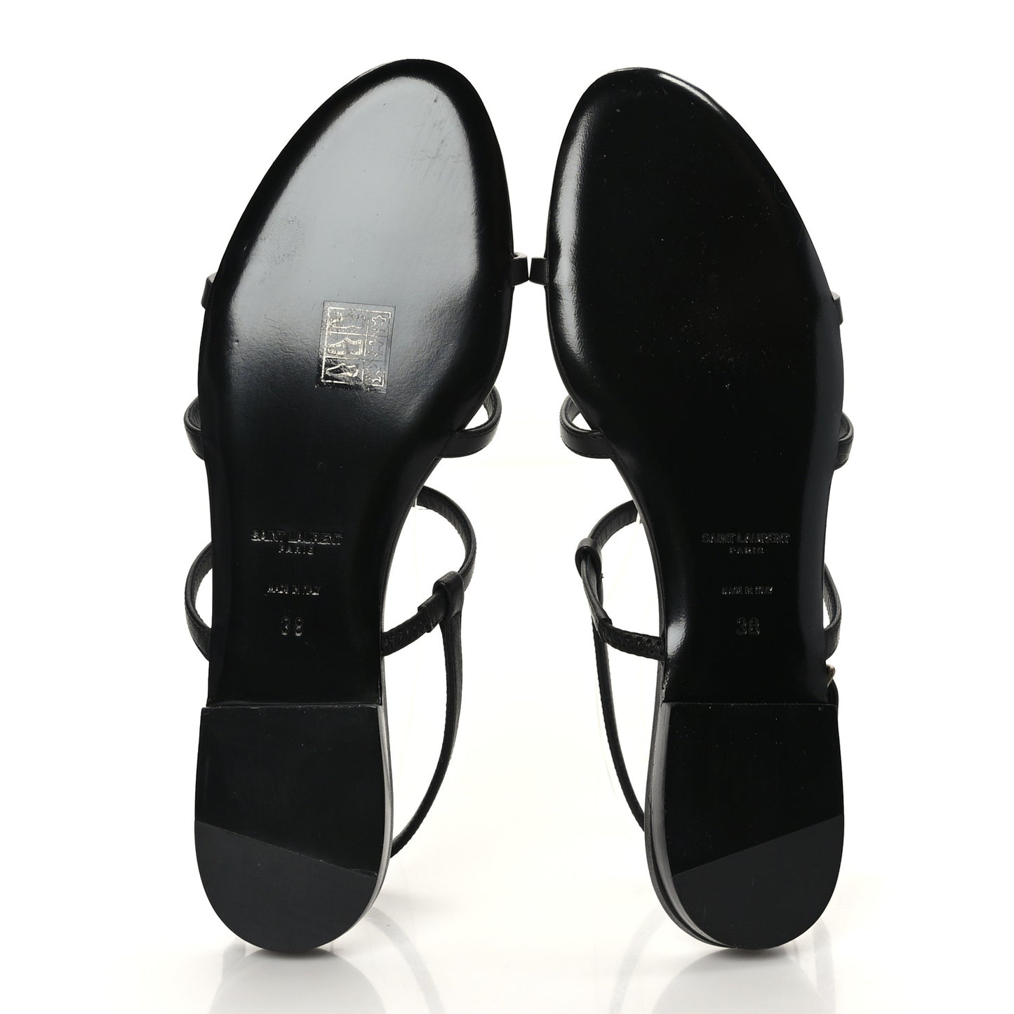 Calfskin Cassandra Monogram Sandals 38 Black