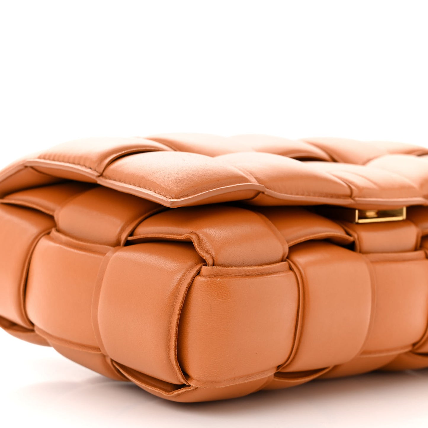 Nappa Maxi Intreccio Padded Cassette Crossbody Bag Clay