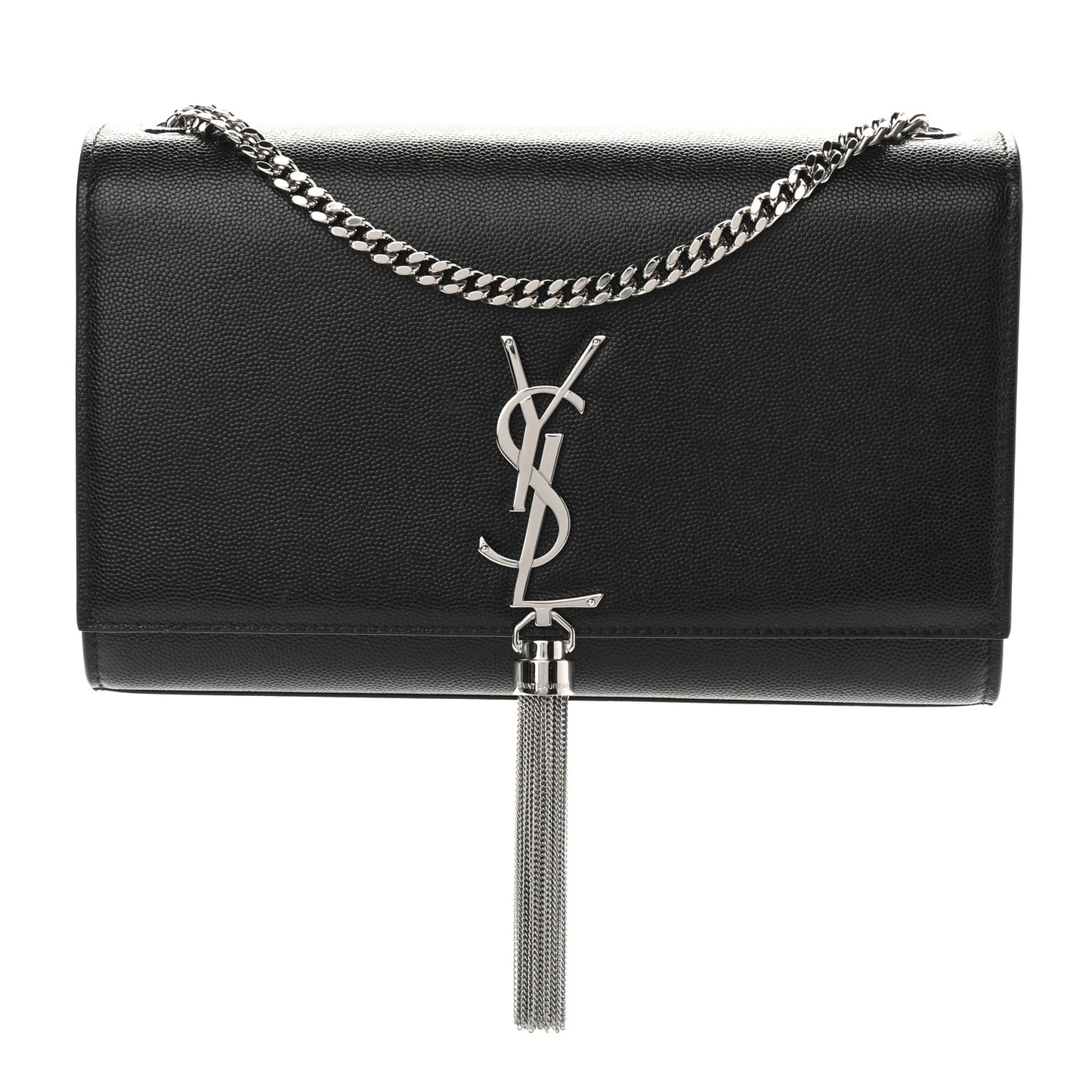 Grain De Poudre Medium Classic Monogram Kate Tassel Satchel Black