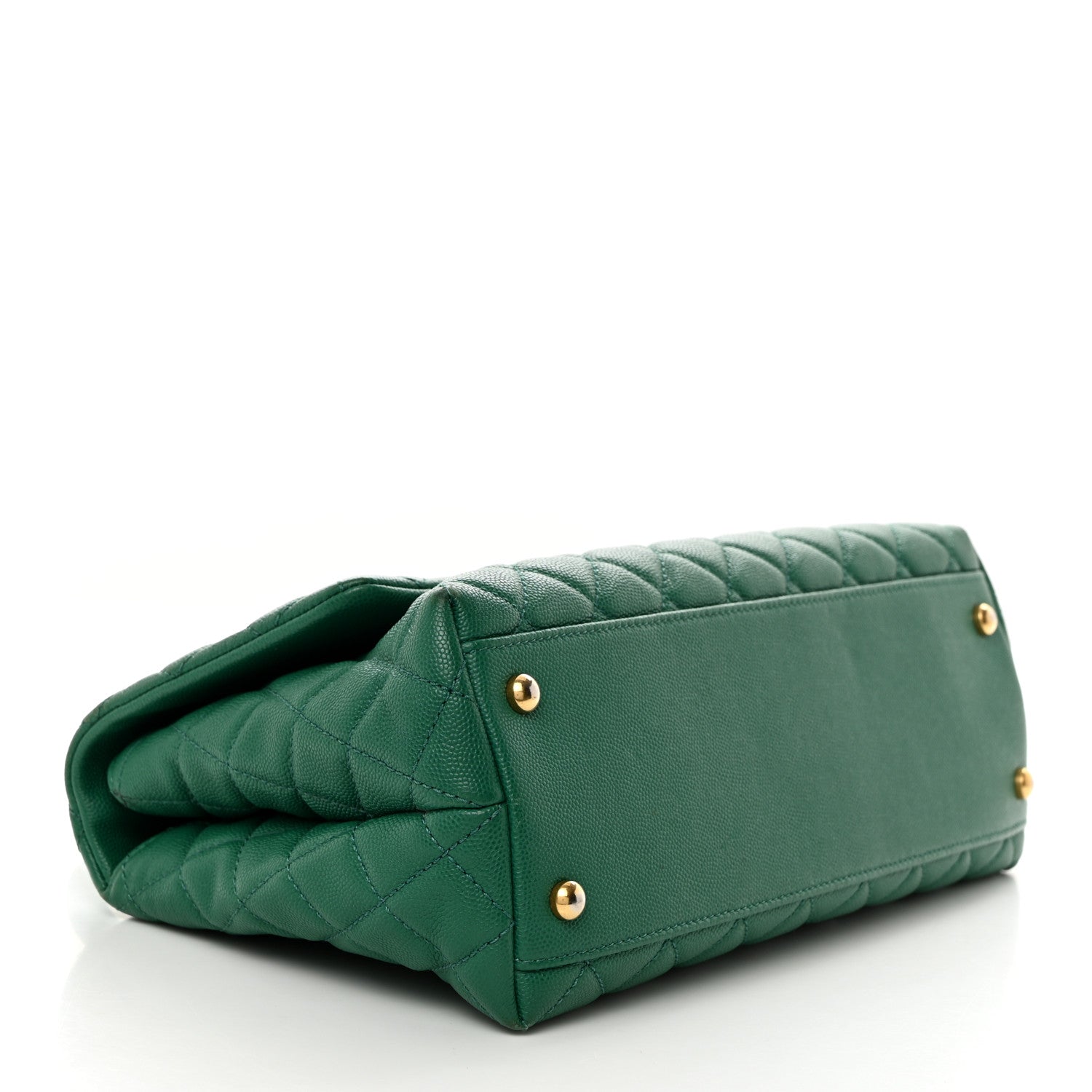 Chanel Caviar Quilted Small Coco Handle Flap Green 4 of 10