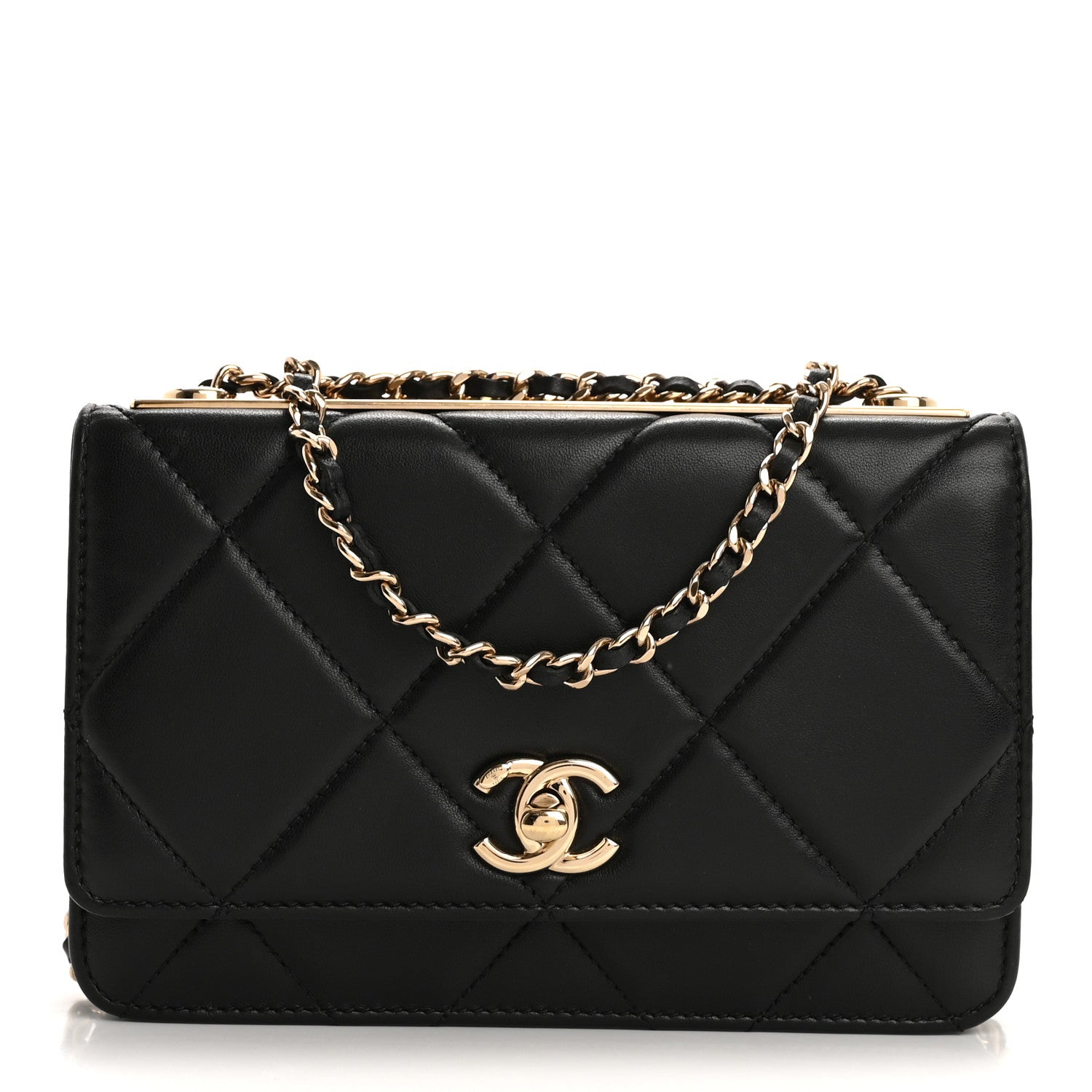 Chanel Lambskin Quilted Trendy CC Wallet On Chain WOC Black 1 of 14