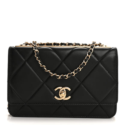 Chanel Lambskin Quilted Trendy CC Wallet On Chain WOC Black 1 of 14