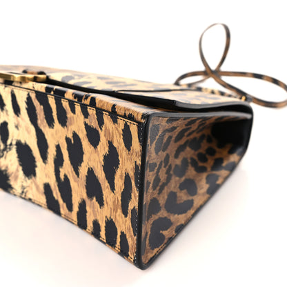 Balenciaga Smooth Calfskin Leopard Print Medium Hourglass Top Handle Bag Beige 9 of 9