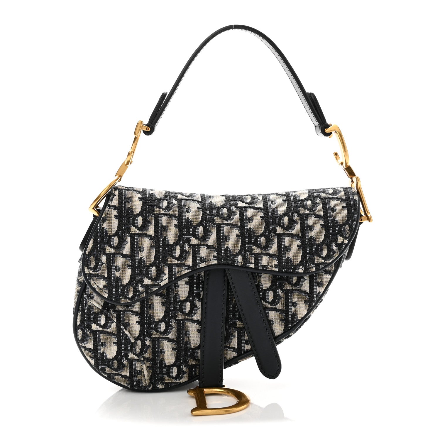Christian Dior Oblique Mini Saddle Bag Blue 1 of 11