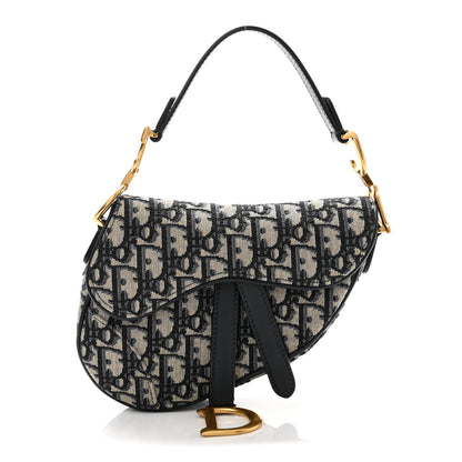Christian Dior Oblique Mini Saddle Bag Blue 1 of 11