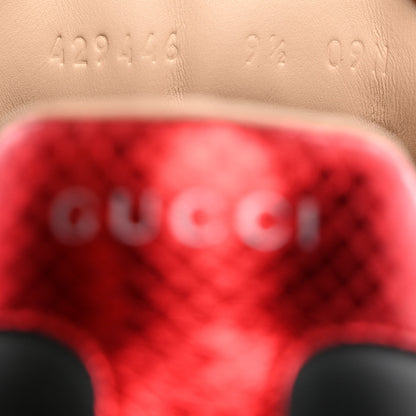 Gucci Miro Soft Calfskin Laminated Ayers Web Bee Embroidered Mens Ace Sneakers 9.5 Black Red Flame Night 7 of 8