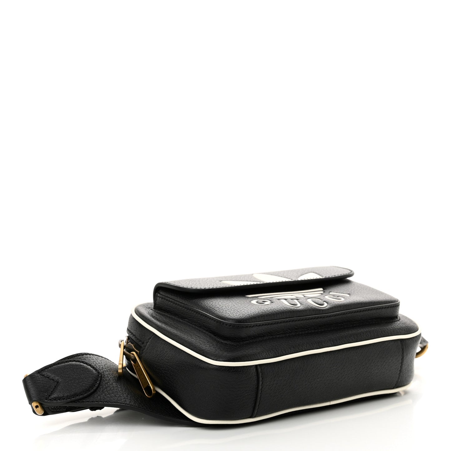 X ADIDAS Textured Dollar Calfskin Belt Bag Black